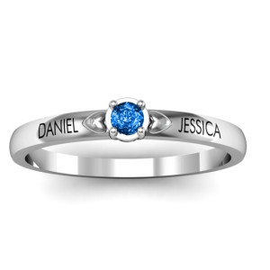 Personalised Heart Surrounded Solitaire Ring - Custom Made By Yaffie™