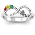 Custom Yaffie™ Mom Infinite Love Ring with 210 Stones and 3 Cubic Zirconias - Personalised Design