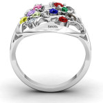 Yaffie ™ Customisable Oval Family Tree Ring - Personalised to Perfection