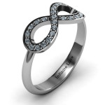 Yaffie ™ Customised Accented Infinity Ring with Personalised Engraving