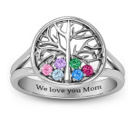 Yaffie ™ Customised 6 Stone Family Tree Ring - Personalised with "Always Around Love"