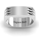 Yaffie™ Custom Made Personalised Aero Grooved Square Shaped Men Ring