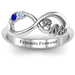 Yaffie ™ Customised BFF Infinity Ring with 2 7 Stones for Personalised Friendship