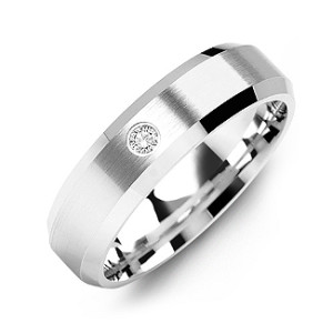 Yaffie ™ Custom Made Beveled Edge Brushed Gemstone Ring for Men - Personalised