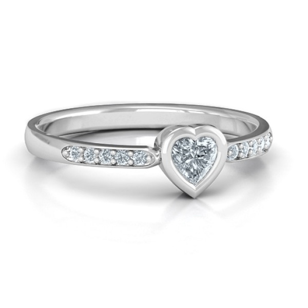 Yaffie ™ Custom-Made Personalised Love Ring with Accents in Bezel Setting