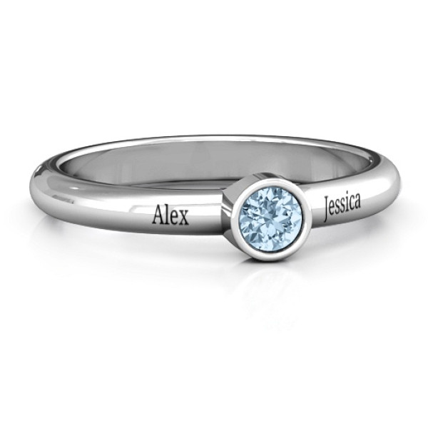 Yaffie ™ Custom-Made Bezel-Set Solitaire Ring with Personalised Touch