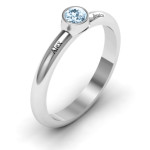Yaffie ™ Custom-Made Bezel-Set Solitaire Ring with Personalised Touch