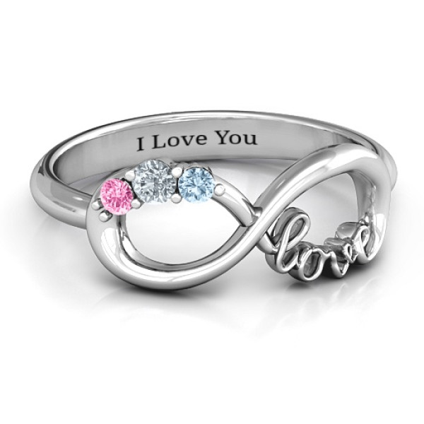 Customizable Birthstone Infinity Ring from Yaffie ™ for a Unique Personalised Gift
