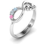 Customizable Birthstone Infinity Ring from Yaffie ™ for a Unique Personalised Gift
