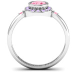 Yaffie ™ Custom-Made Personalised Round Cluster Ring with Blooming Design