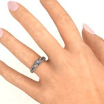 Customised Round Stone Ring with Braided Shank and Weaved Accents - Personalised by Yaffie ™