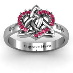 Yaffie ™ Custom Personalised Celtic Heart Ring for a Unique Touch