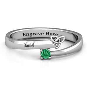 Personalised Celtic Solitaire Bypass Ring - Custom Made By Yaffie™
