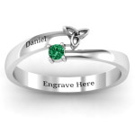Yaffie ™ Custom Celtic Solitaire Bypass Ring - Personalised Design