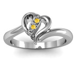 Yaffie ™ Custom Centre Weave Heart Ring - Personalised Fashion Accessory