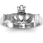 Yaffie ™ Custom-Made Personalised Claddagh Ring in Timeless Style