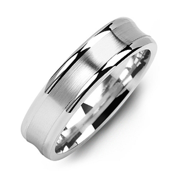Yaffie ™ Custom-made Personalised Men Ring - Contoured and Brushed for a Classic Look