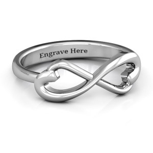 Yaffie ™ Personalised Infinity Ring with Classic Hearts Design - Custom-Made