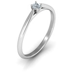 Yaffie ™ Customised Classic Solitaire Sparkle Ring with Personalization