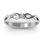 Personalised Classic Solitare Sparkle Ring with Infinity Band - Custom Made By Yaffie™