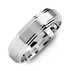 Yaffie ™ Custom-Made Men Ring - Personalised Classic Milled Brush Design with Two Lines