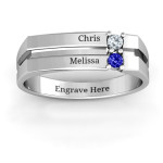 Yaffie™ Customised Crevice Groove Ladies Ring with Personalised Touch
