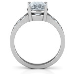 Yaffie ™ Custom Made Personalised Cushion Cut Solitaire Ring with Accents