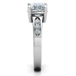 Yaffie ™ Custom Made Personalised Cushion Cut Solitaire Ring with Accents