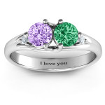 Yaffie ™ Custom-Made Personalised Double Gemstone Ring - Darling Duo Design