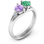 Yaffie ™ Custom-Made Personalised Double Gemstone Ring - Darling Duo Design