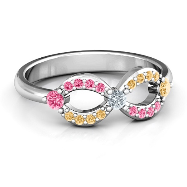 Yaffie ™ Customised Dazzling Infinity Ring with Accents - Personalised