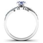 Yaffie™ Custom-Made Personalised Solitaire Ring with Accents and Dimple Design