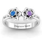 Personalised Double Celtic Gemstone Ring - Custom Made By Yaffie™