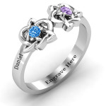 Personalised Double Celtic Gemstone Ring - Custom Made By Yaffie™