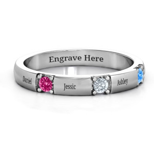Yaffie ™ Custom-Made Personalised Three Gemstone Ring - Exquisitely Elegant