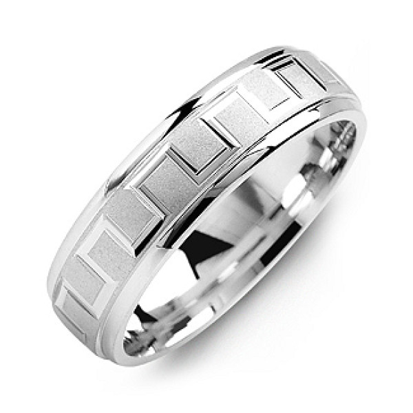 Yaffie ™ Custom Eternal Greek Key Men Ring with Personalization