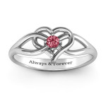 Yaffie ™ Custom-Made Everlasting Elegance Interwoven Heart Ring - Personalised for You