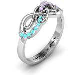 Yaffie ™ Custom-Made Personalised Infinity Ring with Gemstones: An Everlasting Delight.
