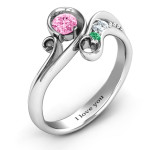 Yaffie™ Custom-Made Personalised Family Flair Ring Featuring 26 Birthstones