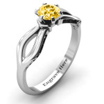 Yaffie ™ Custom-Made Personalised Split Shank Solitaire Ring with Elegant Design
