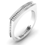 Yaffie ™ Custom Made Women Ring with Personalised Fissure and Beaded Groove Design