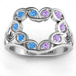 Yaffie ™ Custom-made Personalised Floating Heart Infinity Ring