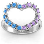 Yaffie ™ Customised Floating Heart Ring with Gemstones for a Personal Touch