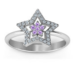 Yaffie ™ Custom Made Personalised Floating Star with Halo Ring