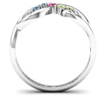 Yaffie ™ Custom-Made Personalised Infinity Ring with Gemstones, Featuring Beautiful Flourish Design