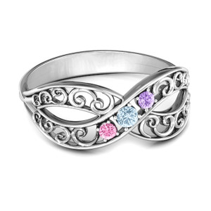 Yaffie ™ Customised Forever Filigree Infinity Ring - Personalised Just for You