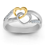 Yaffie ™ Customised Forever Linked Hearts Ring with Personalised Engraving
