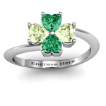 Yaffie ™ Custom Made Personalised Four Heart Clover Ring