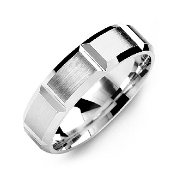 Yaffie ™ Handcrafted Grooved Men Ring with Brushed Finish - Tailored to Your Specifications for a Personal Touch