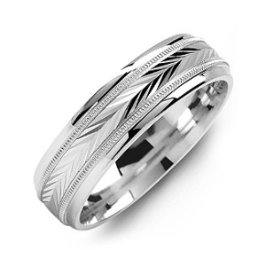 Yaffie ™ Customised Milgrain Men Ring with Personalised Harvest of Love Design